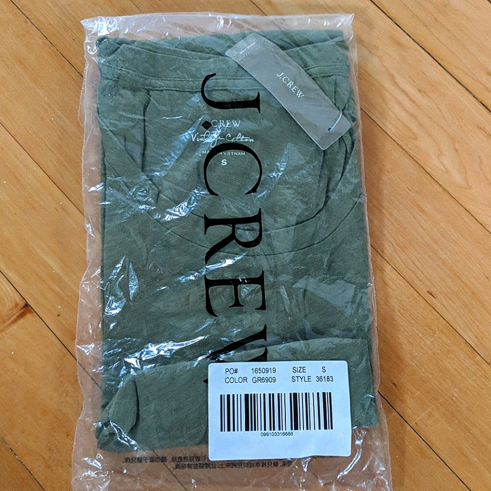 J.Crew sage green vintage cotton T-shirt NWT S